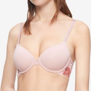 New Calvin Klein Womens Perfectly Fit Flex Pop Fresh Pink BRA QF6625